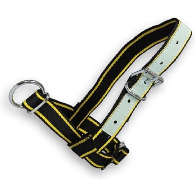 Halster show pink zwart/geel met leer 40mm