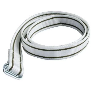 Koehalsriem nylon wit/zwart met knelgesp 130cm