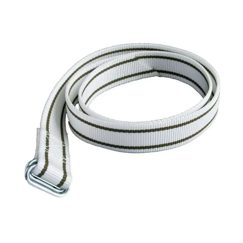 Koehalsriem nylon wit/zwart met knelgesp 130cm