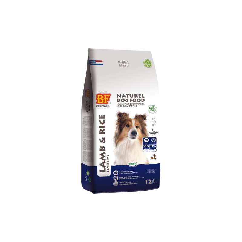 Biofood lam & rijst brokken 12½ kg.