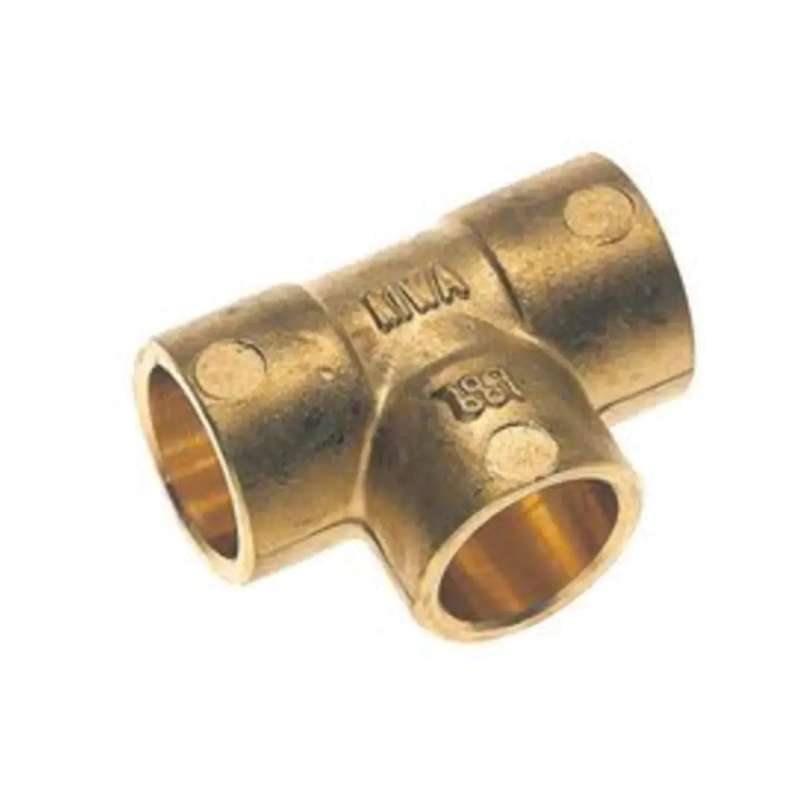 Messing T-stuk 22x22x22mm Plieger