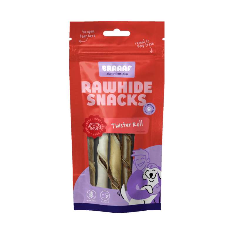 Braaaf hondensnack twister roll 100 gram