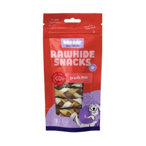 Braaaf hondesnack twister vlecht 6 cm 5 stuks