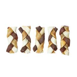Braaaf hondesnack twister vlecht 6 cm 5 stuks