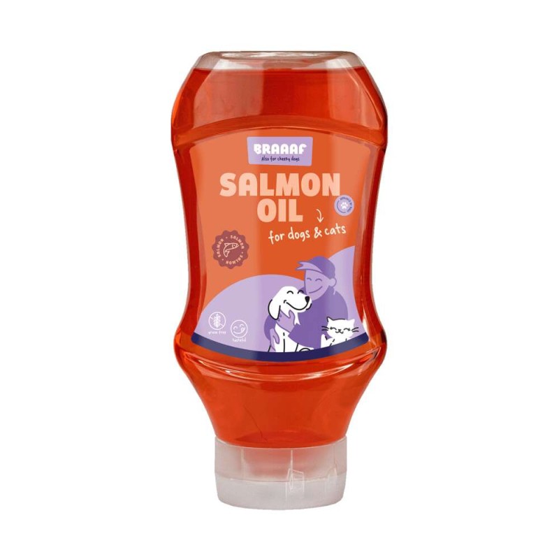 Braaaf zalmolie voor honden en katten 500 ml
