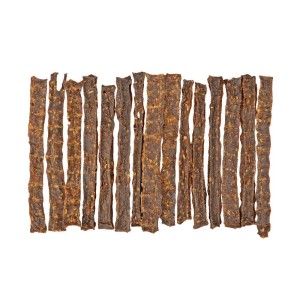 Braaaf hondensnack seafood Zalm visstrips 12 cm