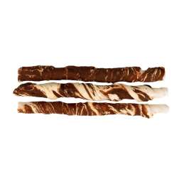 Braaaf rawhide hondensnack twister rund en vis 21 cm 3 stuks