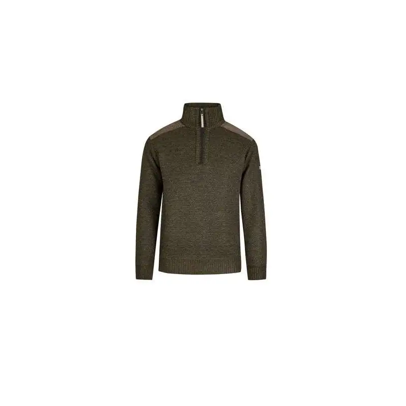 Storvik gebreide pullover Liam gevoerd olijfgroen