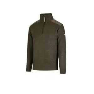Storvik gebreide pullover Liam gevoerd olijfgroen
