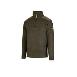 Storvik gebreide pullover Liam gevoerd olijfgroen