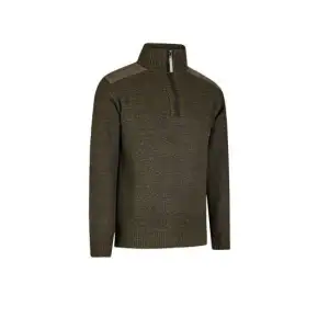 Storvik gebreide pullover Liam gevoerd olijfgroen