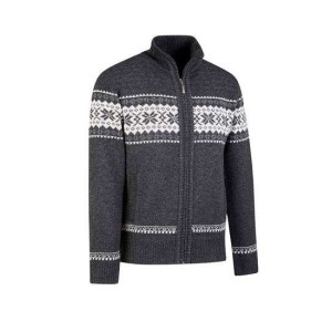 Bjørnson scandinavisch wintervest Hoyt gebreid antraciet