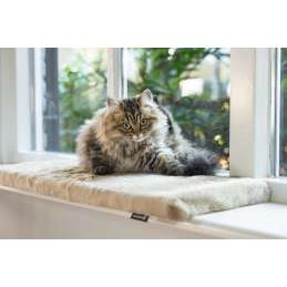 Beeztees katten vensterbankmat moza pluche beige 65x27x3 cm