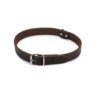 Beeztees hondenhalsband leer bruin 52 cm x 20 mm