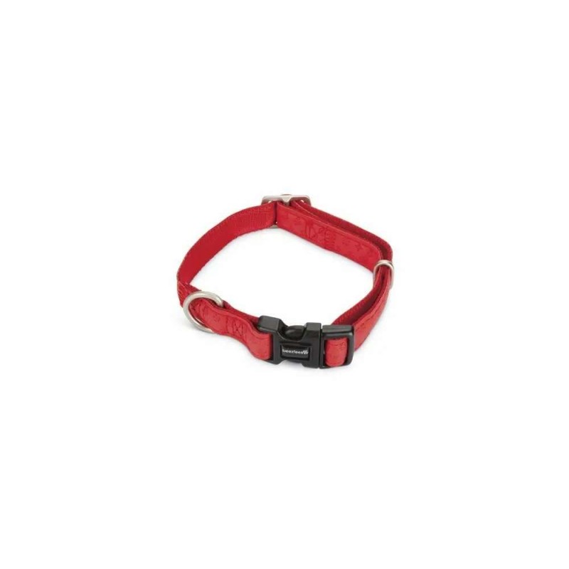 Beeztees hondenhalsband Mac Leather rood 45-70 cm x 25 mm