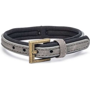 Beeztees hondenhalsband Balacron Ax kunstleer grijs 52-62 cm x 30 mm