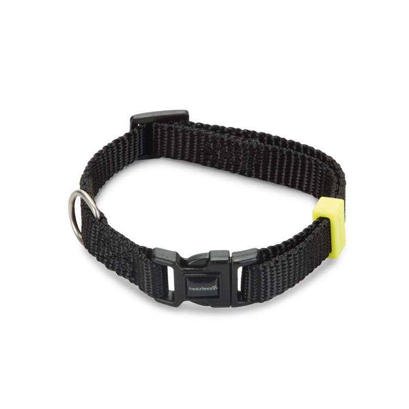Beeztees honden halsband nylon zwart 26-40 cm x 15 mm