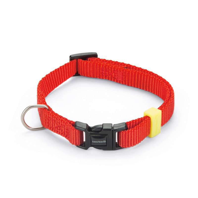 Beeztees honden halsband nylon rood 35-50 cm x 20 mm