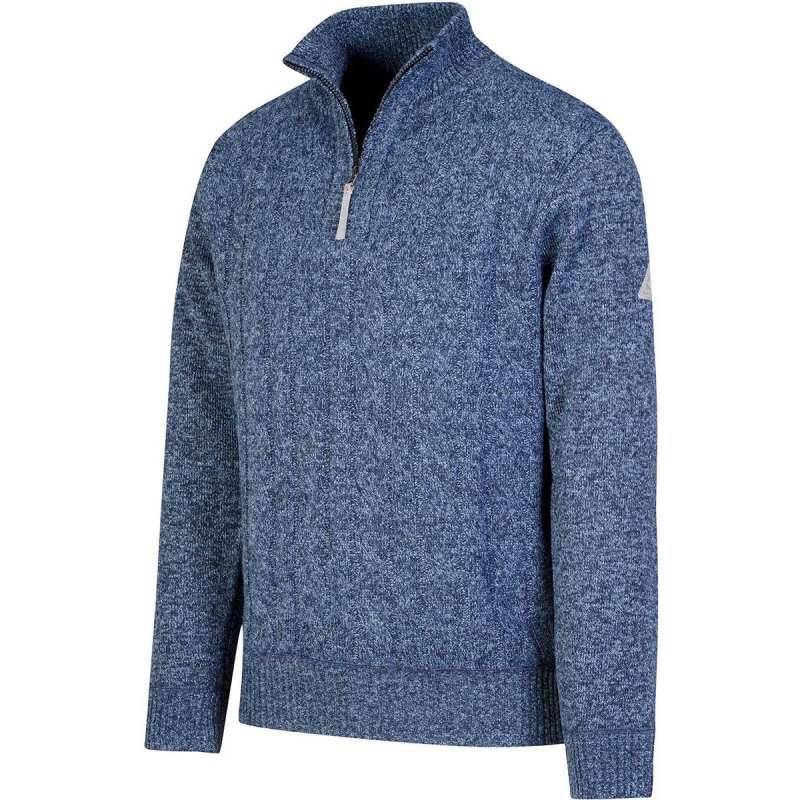 Gebreide kabel pullover Lunt teddy gevoerd blauw