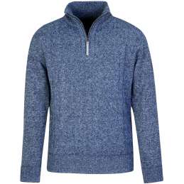 Gebreide kabel pullover Lunt teddy gevoerd blauw
