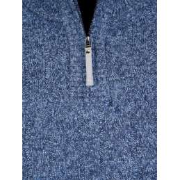 Gebreide kabel pullover Lunt teddy gevoerd blauw