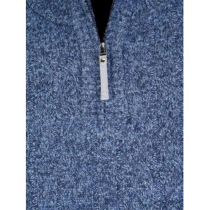 Gebreide kabel pullover Lunt teddy gevoerd blauw