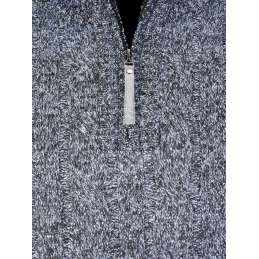 Gebreide kabel pullover Lunt teddy gevoerd antraciet