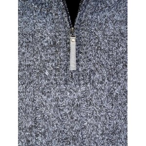 Gebreide kabel pullover Lunt teddy gevoerd antraciet