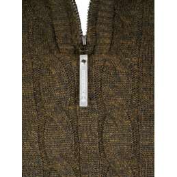 Gebreide kabel pullover Lunt teddy gevoerd olijfgroen