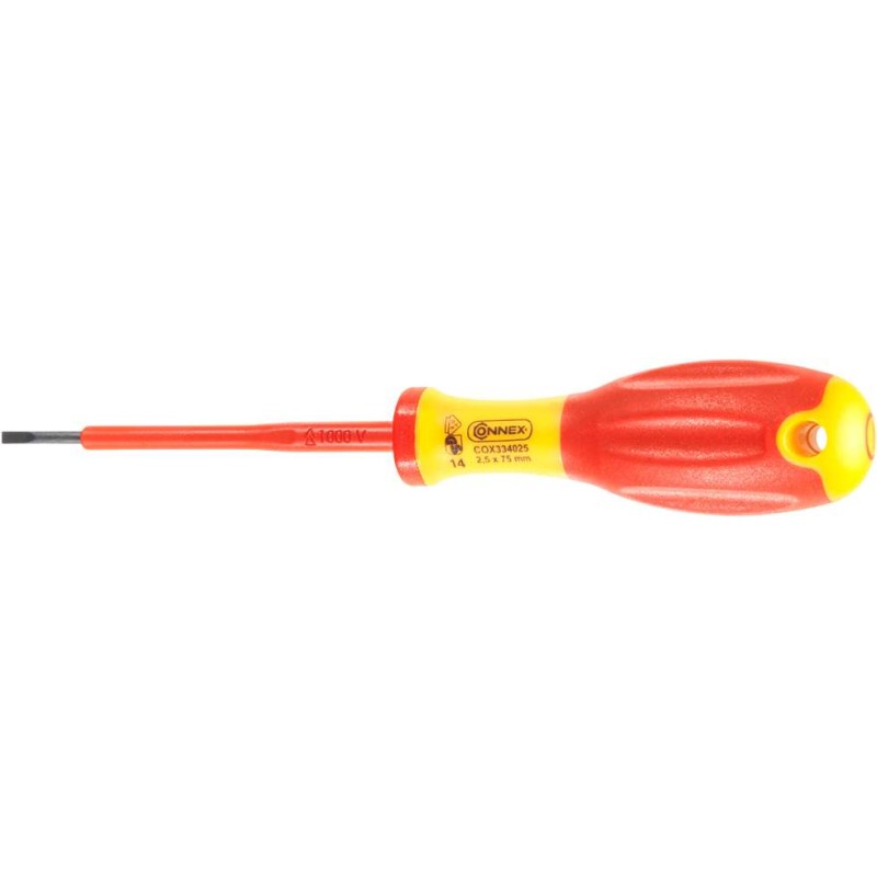 Schroevendraaier plat 2.5x75 geïsoleerd 1kV Connex