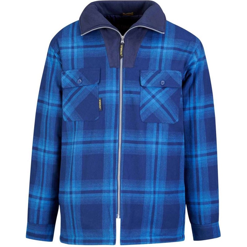 Storvik Thermohemd Vancouver met col blauw geblokt