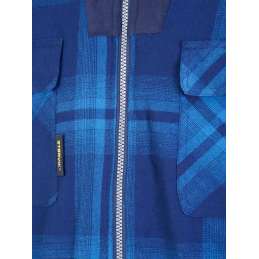 Storvik Thermohemd Vancouver met col blauw geblokt