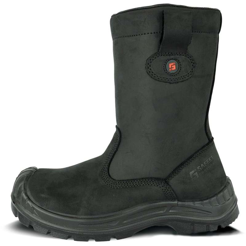 Gevoerde lederen werklaars Verona zwart S3