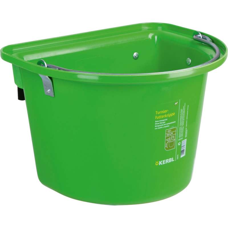 Voerbak met ophanghaken en hengsel lichtgroen 12L