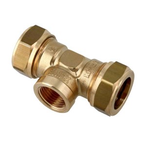 Bonfix messing knel T-stuk 22 mm x 1/2"bi x 22mm