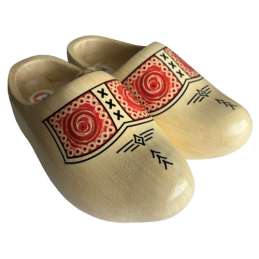 Houten klomp peppel geel