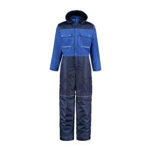 Winteroverall polyester/katoen korenblauw/navy