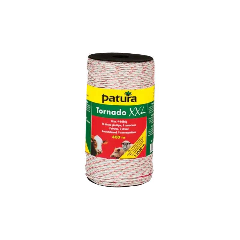 Tornado XXL kunststofdraad wit rood 400 meter