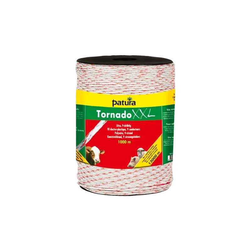 Tornado XXL kunststofdraad wit rood 1000 meter
