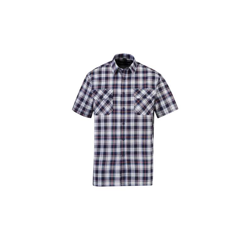 Blouse katoen korte mouw Farsund blauw/rood/wit