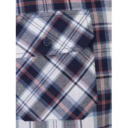 Blouse katoen korte mouw Farsund blauw/rood/wit