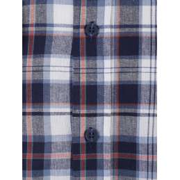 Blouse katoen korte mouw Farsund blauw/rood/wit