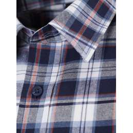 Blouse katoen korte mouw Farsund blauw/rood/wit