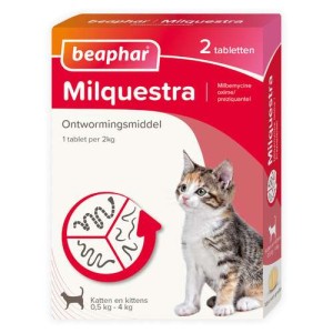 Milquestra kitten/kleine kat 2 tabletten Rund