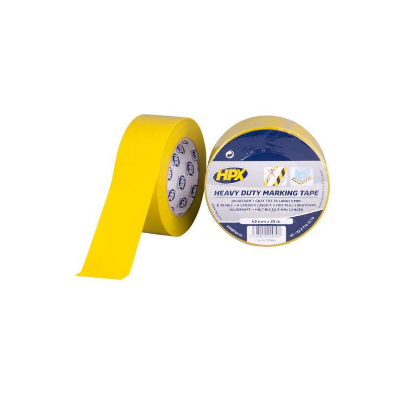 Afzettape zelfklevend Heavy Duty geel 48mm x 33m