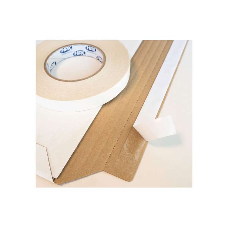 Dubbelzijdig papier tape wit 19mm x 50m