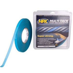 Dubbelzijdige Multi-tack tape semi-transparant 12mm x 25m