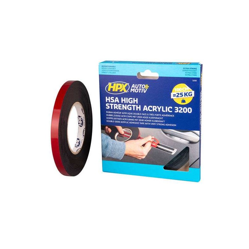 Dubbelzijdigte tape HPX HSA high strength acrylic 25mm 10m