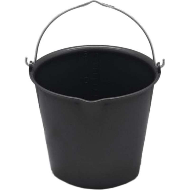Emmer met schenktuit zwart 15 liter