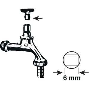 Kraansleutel vierkant 6mm Cornat